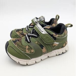 Tsukihoshi Velocity Washable Sneaker Shoes Kids' Green/Camo Size US8.5 EU25.5